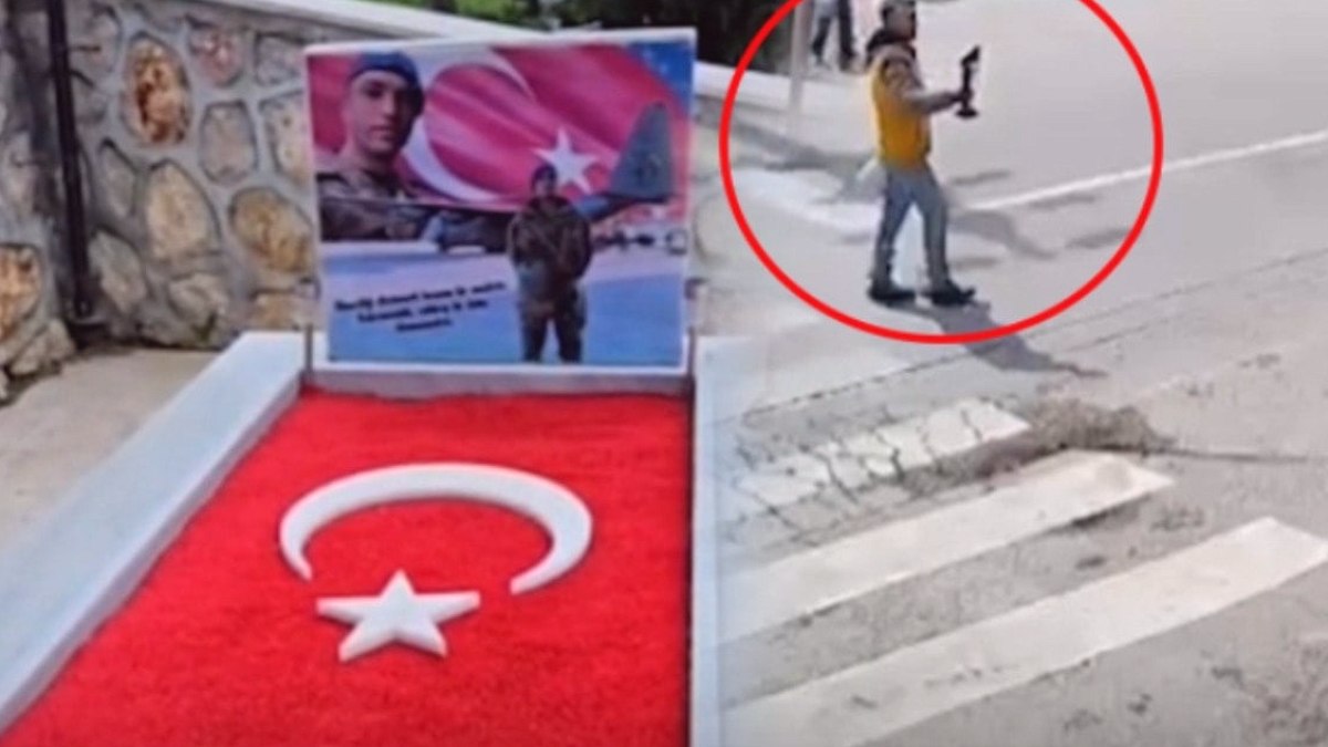 Şehit kabrinde akıllara zarar olay! Acılı anne fark etti kameralar ele verdi