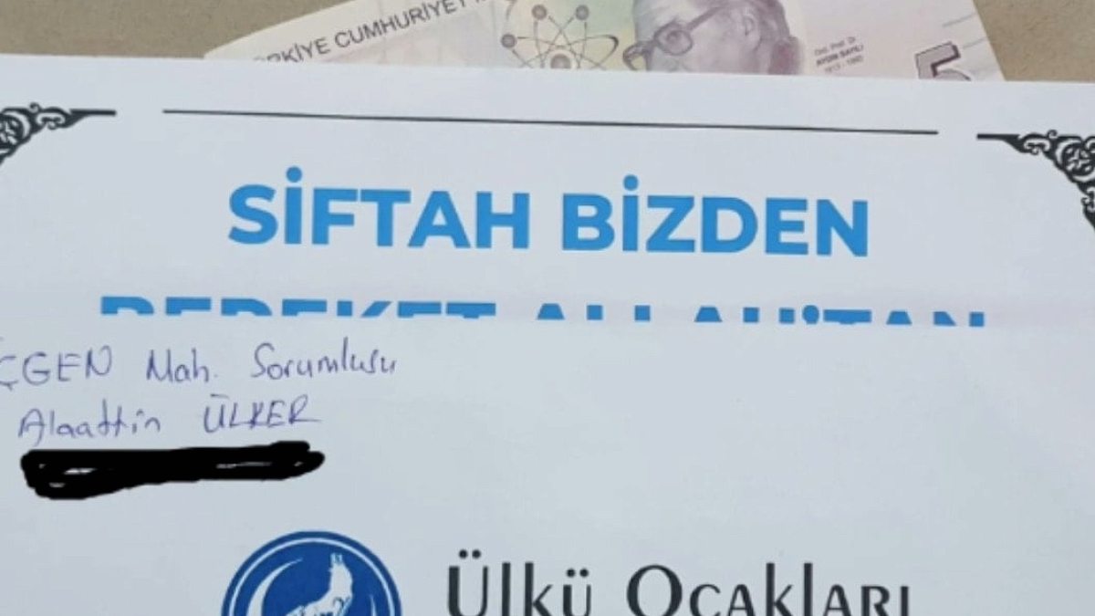 Ülkü Ocakları'ndan esnafa dalga geçer gibi hediye: '5 TL'lik zarf ..'.