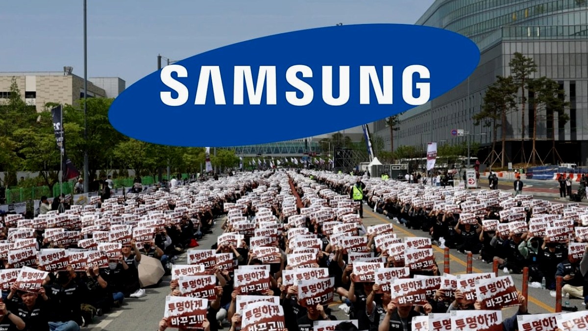 Samsung’in çip işçilerinden dev gövde gösterisi: 40 bin işçi sokağa çıktı