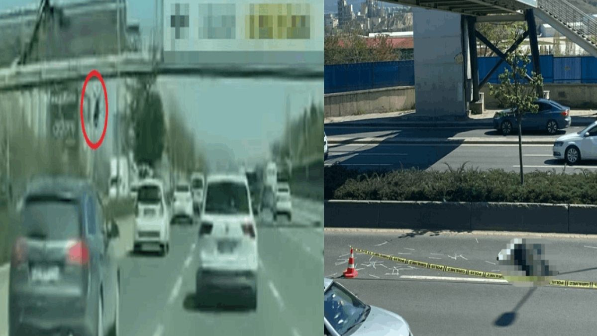 Afiş asarken üst geçitten düştü, otomobilin altında kalarak öldü!
