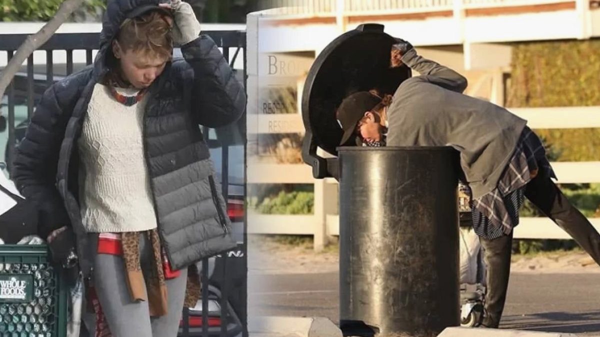 Eski ünlü model şimdi çöpten yiyecek topluyor