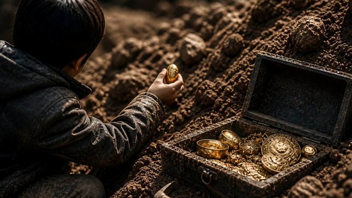 8 yaşındaki çocuk tesadüfen hanedanlığın hazinesini buldu
