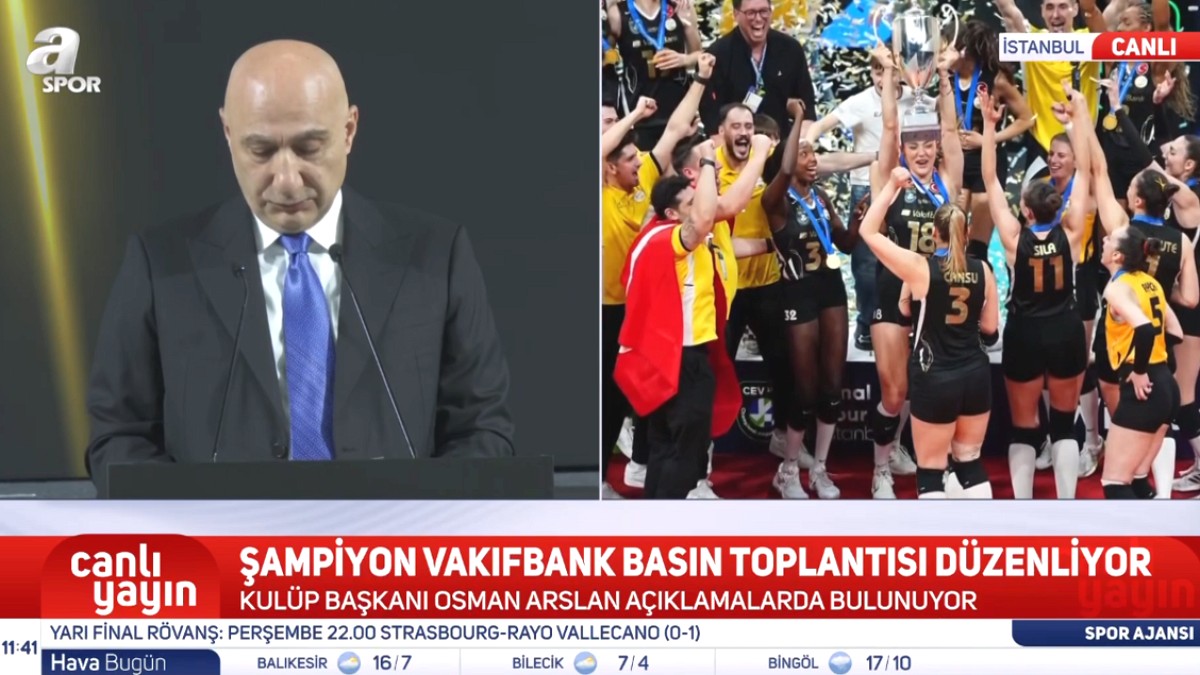 VakıfBank Spor Kulübü Başkanı Osman Arslan'dan Başkan Erdoğan'a teşekkür mesajı!