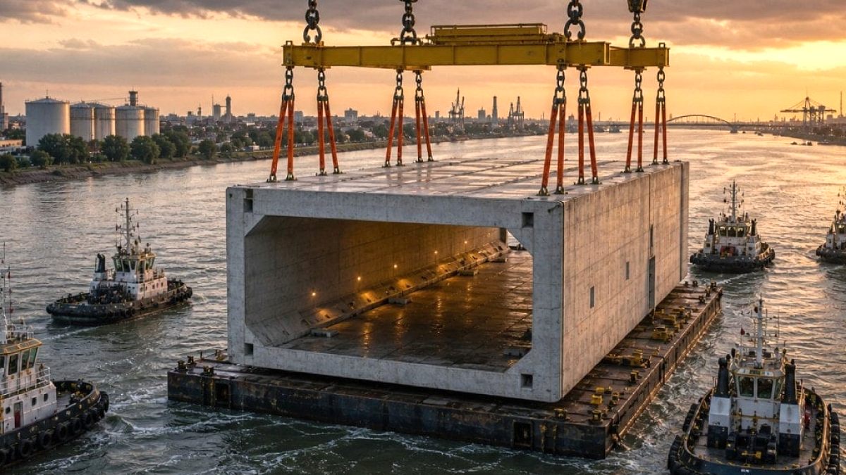 60 bin tonluk dev blokları tek tek nehrin altına gömdüler