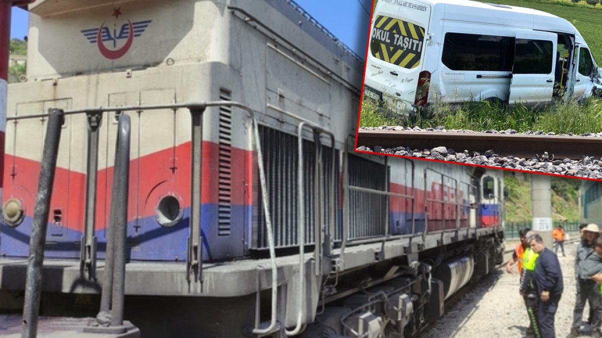 Gaziantep'te yürekler ağza geldi: Yük treni okul servisine çarptı