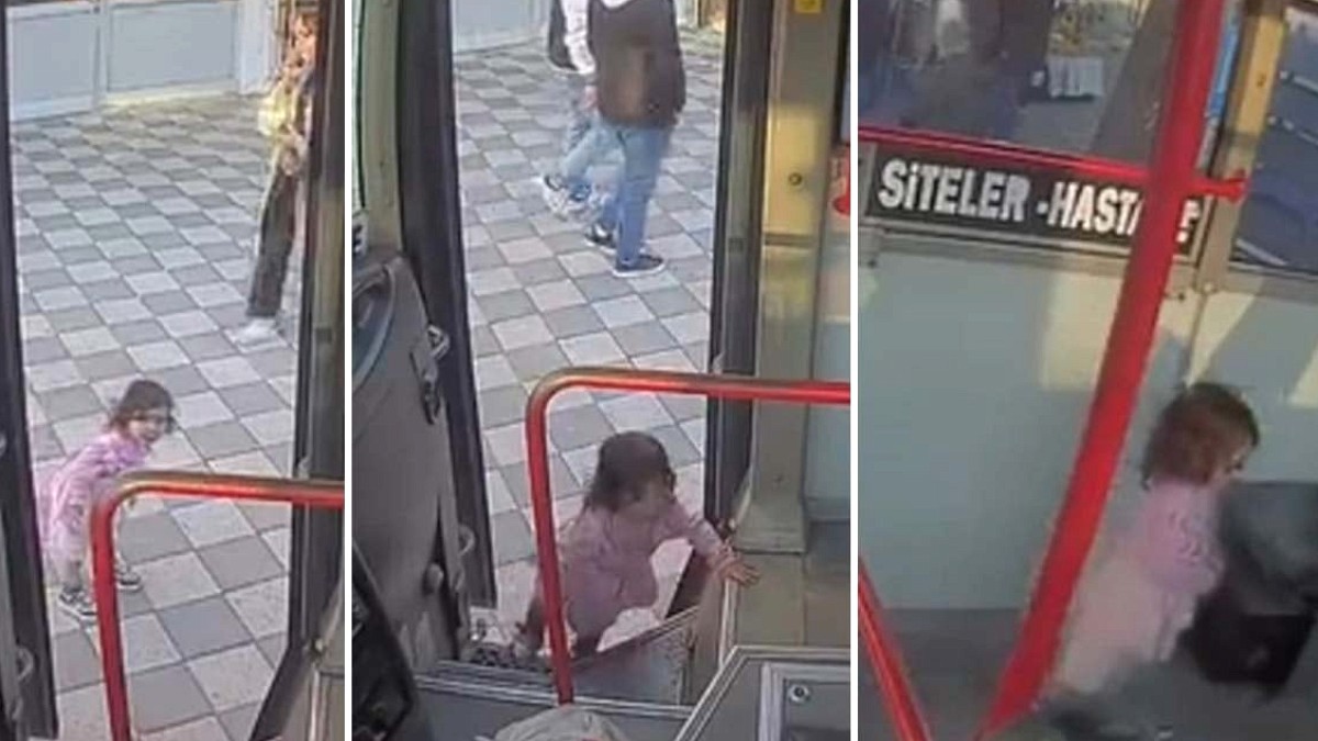 Ailesini bulamayan 2 yaşındaki çocuk emekleyerek halk otobüsüne bindi