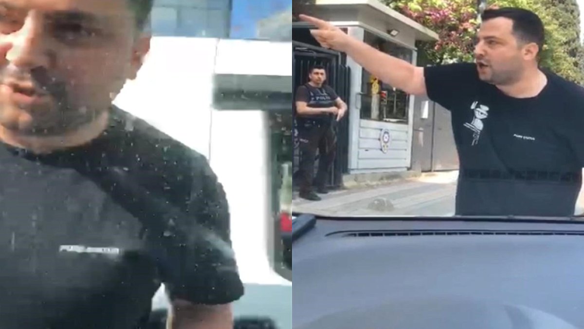 Önünü kestiği aracın camını yumrukladı; 'Karakola gel' diye bağırdı
