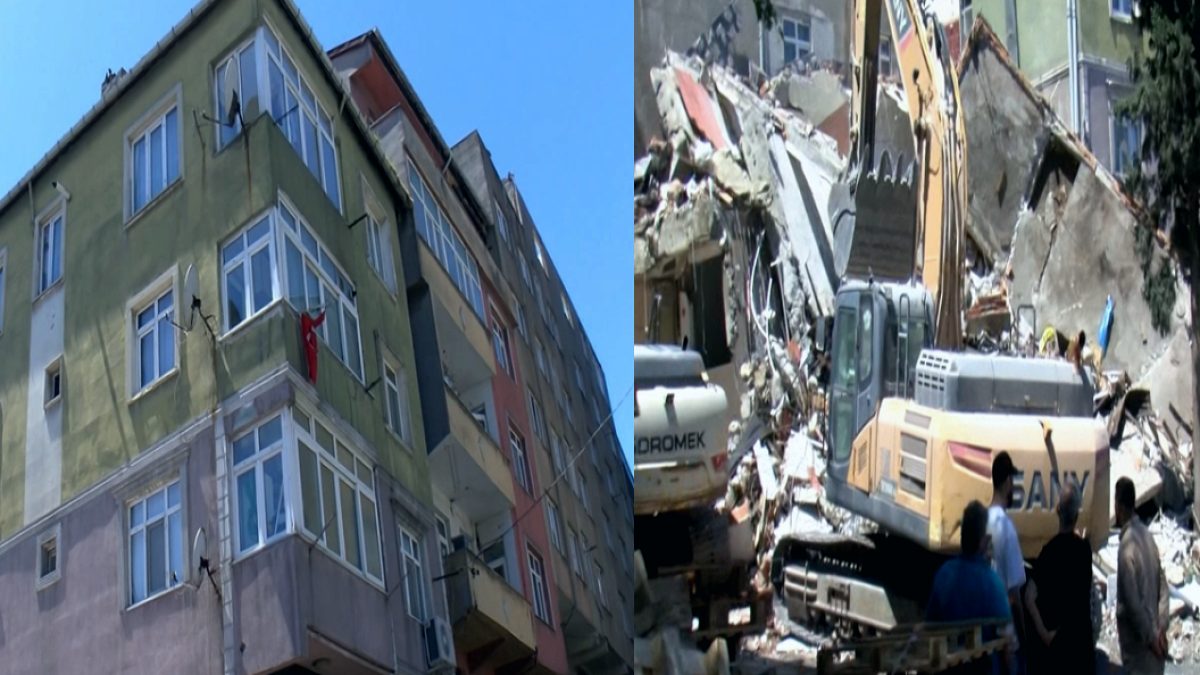 Yıkılan Bina Bitişiğindeki Yapıyı Yıktı: Mucize Kurtuluş