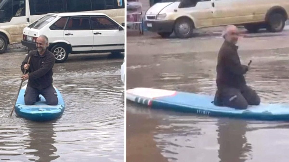 Adana'da Sel Sularına Sörfle Karşı Koyan Esnafın İsyanı