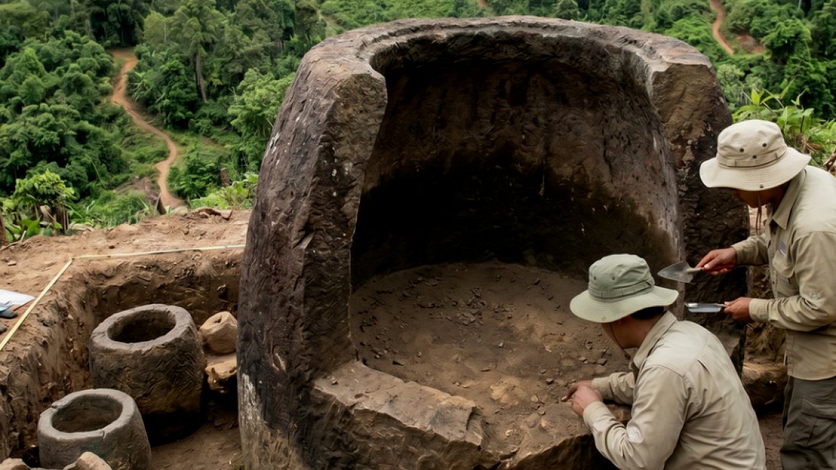 Laos'un Gizemli Dev Kavanozları Antik Mezarlar Olarak Kullanılmış